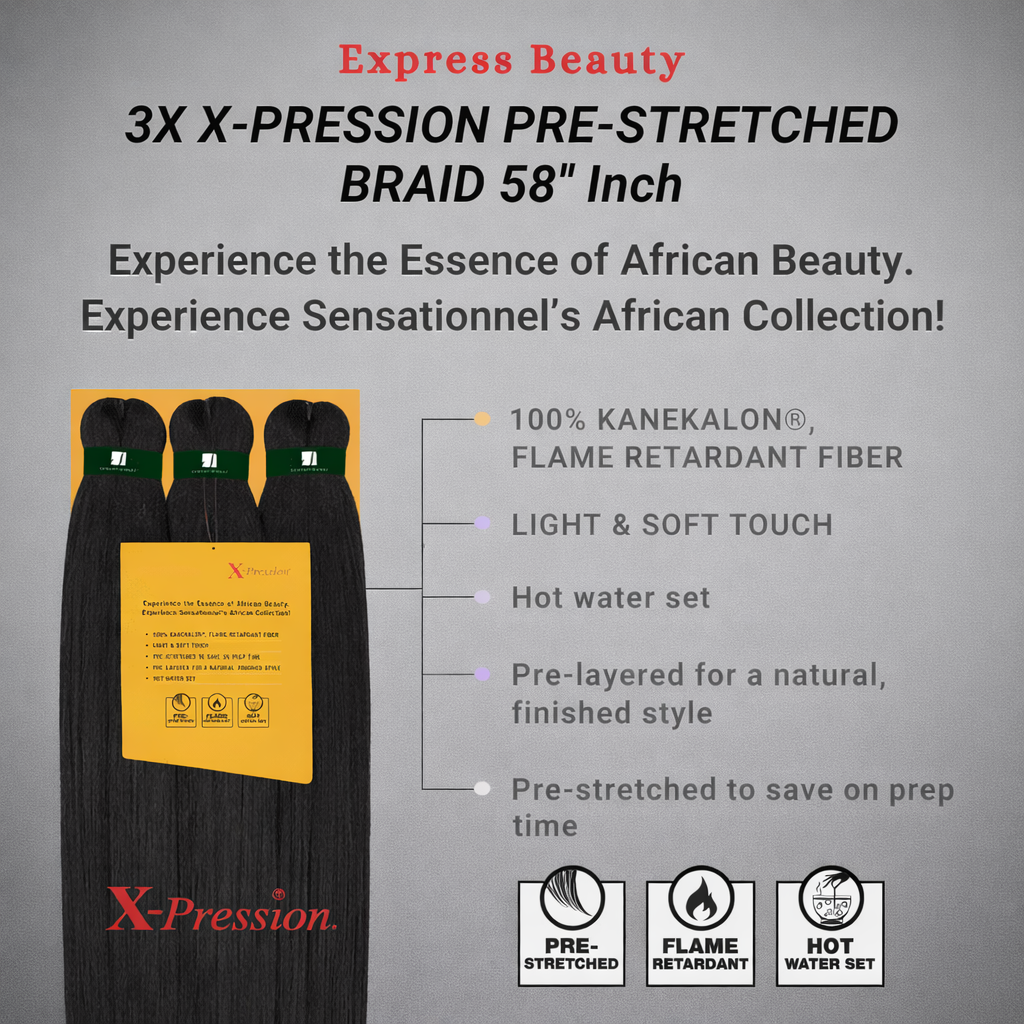 3X X-Pression Pre-Stretched Braid – 58 Inch