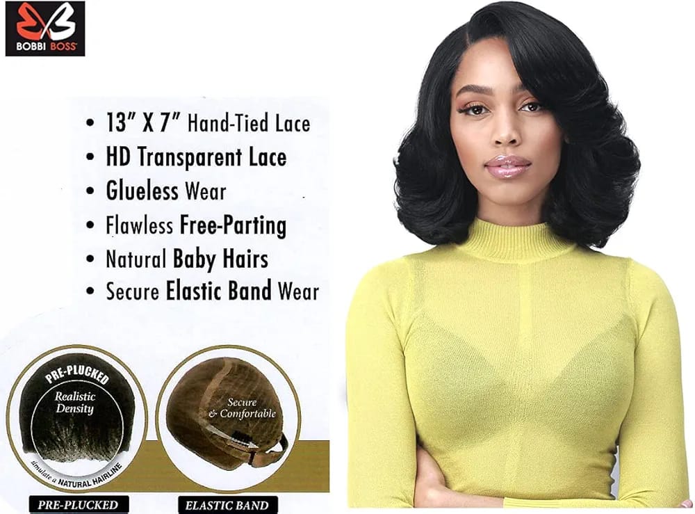 Bobbi Boss Glueless Lace – Premium Synthetic (13″ x 7″ HD Lace)
